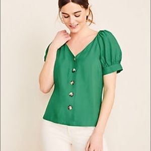Puff Sleeve V-Neck Top